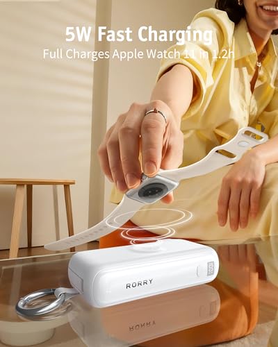 RORRY Flow Portable Charger 10000mAh 40W Wall Plug Power Bank Battery Pack - color: White