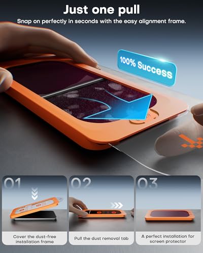 OMOTON Privacy Screen Protector for iPhone 16 Pro Max, Purple/Pink Gradient - size: iPhone 16 Pro Max