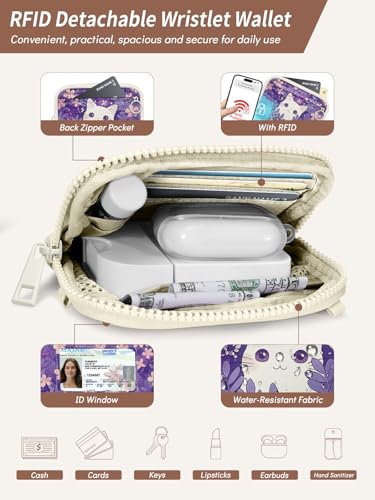Clip and Go Strap for Phone with Wallet Crossbody Lanyard Cat Purp - color: Cats Purp
