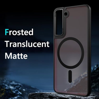 GUAGUA for Samsung Galaxy S21 5G Magnetic Slim Translucent Matte Skin Feeling Shockproof Protective Case for Galaxy S21 6.2 Inch, Black - color: Black