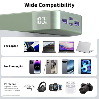 NOBIS 90W Portable Charger 20000mAh Laptop Power Bank Fast Charging - color: Green