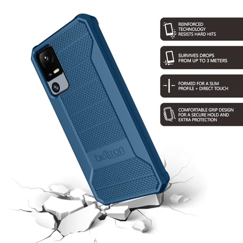 BELTRON Phone Case for Jitterbug Smart 4, Slim Industrial Strength Protective Grip Case with Reinforced Technology for TCL 40XL / Lively Jitterbug Smart4 (Blue) - color: Blue