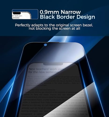MAGIC JOHN 3rd Gen Upgraded for iPhone 13 Pro Max/iPhone 14 Plus Privacy Screen Protector 6.7 Inch, 25°Anti-Spy Screen, Shockproof Tempered Glass, Auto Dust-Removal, Bubble Free, Easy Installation, 2 Pack - size: iPhone 13 Pro Max/14 Plus-6.7''