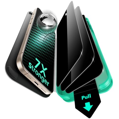 ESR 3 Pack for iPhone 16 Pro Max Privacy Screen Protector, Armorite | 7X Impact Absorption, 9H+ Tempered Glass, Anti-Spy, Easy One-Pull Installation, UltraFit Tray, Full-Coverage Protection - size: iPhone 16 Pro Max 6.9 inch