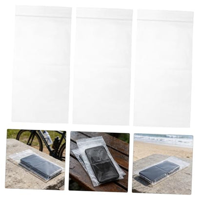 Mobestech 50pcs Waterproof Sealed Phone Case with Touchscreen, Thickened Mobile Phone Pouch 10x20cm, Dustproof Protective Bag for Hiking Camping Travel Transparent