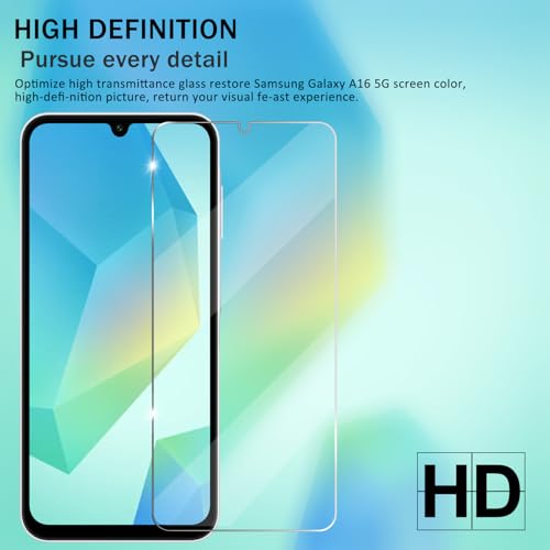 Screen Protector for Samsung Galaxy A16, [2+2 Pack] Tempered Glass for Galaxy A16 5G & Camera Lens Protectors[Ultrasonic Fingerprint Unlock] [Case Friendly] [Bubble-Free] - size: Galaxy A16
