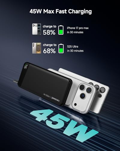 0.7'' Ultra-Slim 20000mAh Power Bank 45W Fast Charging Battery Pack