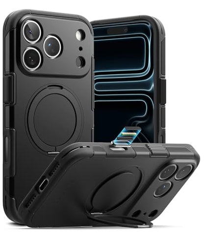 Ringke for iPhone 17 Pro Max Case [Alles Pro Black] | Compatible with MagSafe, 360° Rotating Kickstand, Camera Control Capture Button Protection, Powerful Magnet - color: Black, size: iPhone 17 Pro Max