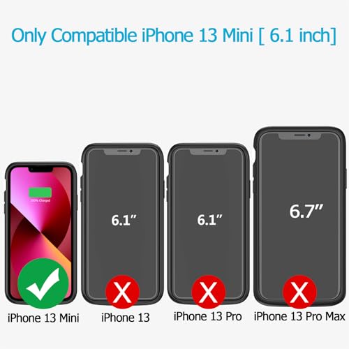 Battery Case for iPhone 13 Mini, Enhanced 6500mAh Ultra Thin Portable Protective Power Smart Charging Case Compatible with iPhone 13 Mini (5.4 inch) Rechargeable Extended Battery Charger Case (Pink) - color: Pink