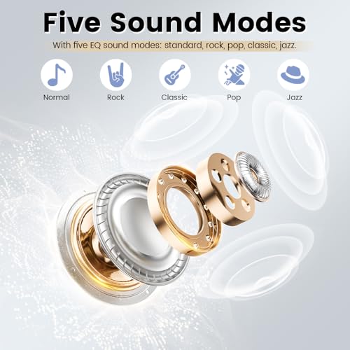 Wireless Earbuds with Touch Screen, Bluetooth 5.4 Headphones, ANC Noise Cancelling, 60H HiFi Stereo Bluetooth Ear Buds with 5 EQ Modes, IPX7 Earphones for Sports/Workout/Gym