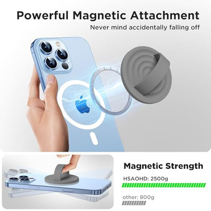 Upgraded Magnetic Phone Grip, Liquid Silicone Soft and Portable, Removable Finger Loop Ring Grip Holder for iPhone, Strong Magnetic Attraction, Compatible with MagSafe Phone Case, Space Gray - color: Space Gray