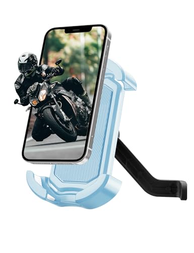 ROCKBROS Bike Phone Holder Security Lock Shockproof Bicycle Phone Mount - color: Side View Mirror Mount Blue