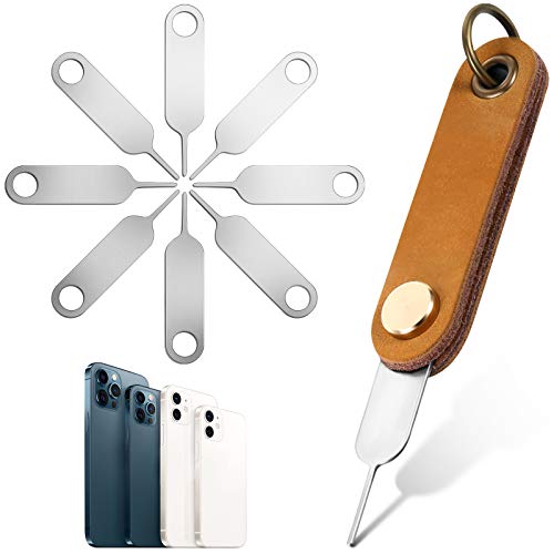 Weewooday 20 Pcs Sim Card Removal Tool Universal Sim Card Pin Card Tray Eject Pin Ejector Tool with 1 Detachable Keychain Charm for Smart Phones and Tablets
