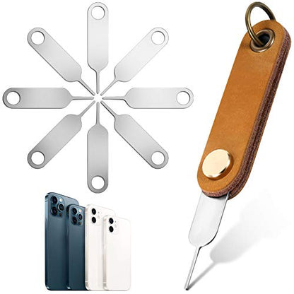 Weewooday 20 Pcs Sim Card Removal Tool Universal Sim Card Pin Card Tray Eject Pin Ejector Tool with 1 Detachable Keychain Charm for Smart Phones and Tablets