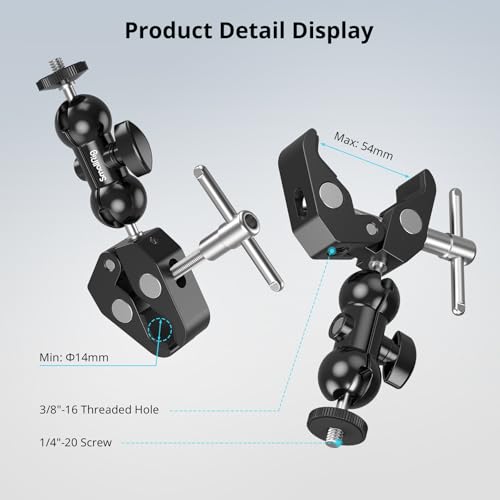 SMALLRIG Super Clamp Mount 2-Pack, Double Ball Head Magic Arm for Camera - style: Clamp 2 Pack