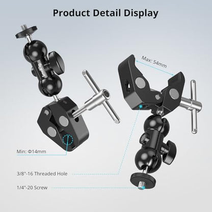 SMALLRIG Super Clamp Mount 2-Pack, Double Ball Head Magic Arm for Camera - style: Clamp 2 Pack