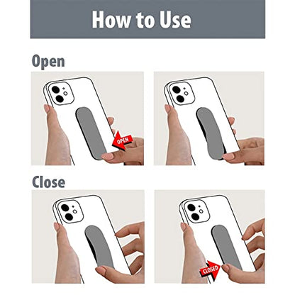 Momostick Premium Flatstick Collection, Slim Phone Grip and Stand, Adjustable Finger Loop Holder for All Smartphones, Universal and Pocket-Friendly Selfie Stand - color: Black Cat