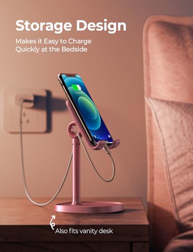 LISEN Cell Phone Stand iPhone Holder for Desk, Pink Gifts for Women Girls - color: A- Pink