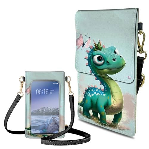 Small Crossbody Bags with Adjustable Shoulder Strap - color: Butterfly Dinosaur