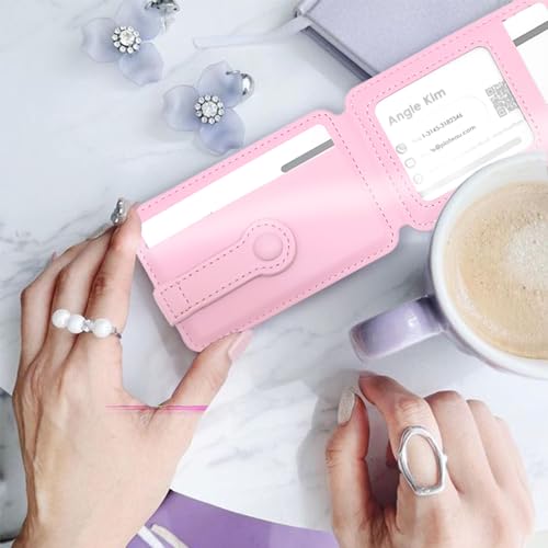 M-Plateau Phone Wallet Stick On, Sticky Credit Card Holder for Cell Phone with Elastic Magnetic Closure, Slim Phone Card Holder with Sticker for Most Smart Phone (Pink) - color: Pink