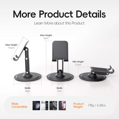 Adjustable Phone Stand for Desk, 360° Rotating Foldable Mobile Phone Holder - color: Desktop Phone Holder