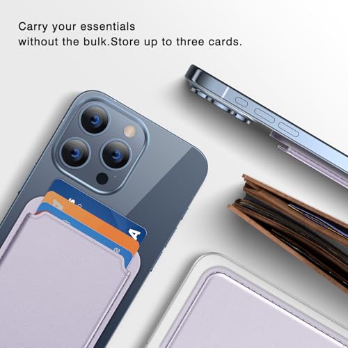 Miracase Magnetic Wallet, Compatible with MagSafe Wallet, 3-Card Holder, for iPhone 15/14/13/12 Series，Purple - color: C-Purple, style: Basic Wallet