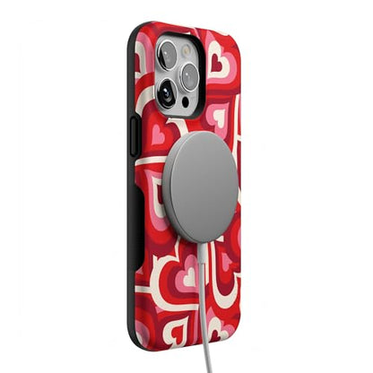 Casely iPhone 14 Pro Max Case | Love Song Remix | Ombre Hearts | Bold Protective Design | Compatible with MagSafe - color: Love Song Remix | Ombre Hearts