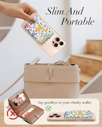 Shorogyt Compatible with Magsafe Wallet for Women, Dinosaur - color: Dinosaur