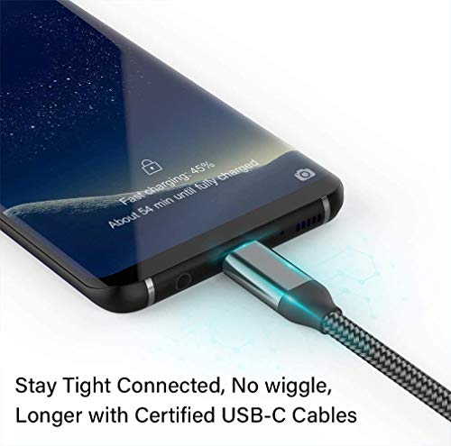 USB C Cable 10FT, Extra Long USB-A to USB-C Cable Braided Grey - color: Grey, size: 10FT