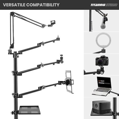 TARION 5-in-1 Live Streaming Floor Stand with Wheels 61" Titanrig Studio - size: 5-in-1 Floor Set