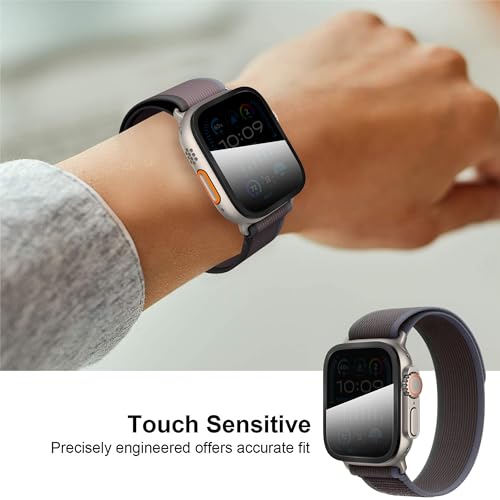 Suoman 2-Pack for Apple Watch Ultra 3/2/1 49mm Privacy Screen Protector, [Anti-peeping] Tempered Glass Ultra-Thin Full Coverage protective film -Black+Black - color: Privacy-Black+Black