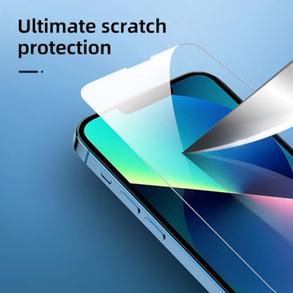 NEW'C 4 Pack, 2 Pack for iPhone 13 Screen Protector (6.1 inch) + 2 Pack Camera Lens Protector, Sensor Protection,Case Friendly Tempered Glass Film - size: 13 6.1 inches