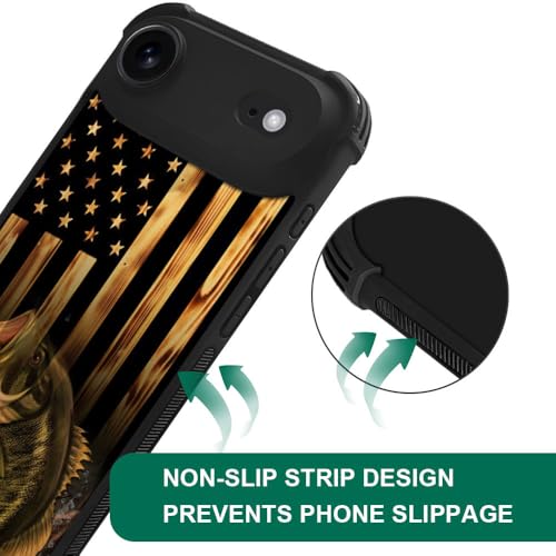 DJSOK Case for iPhone 17 Air,Compatible with MagSafe,Anti-Scratch Shockproof Case,Wood American Flag Fish - color: Wood American Flag Fish, size: iPhone 17 Air