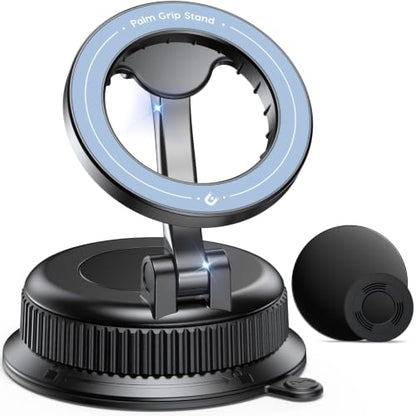 Magnetic Car Phone Holder, for MagSafe Car Mount Nano Gel Suction - color: Blue