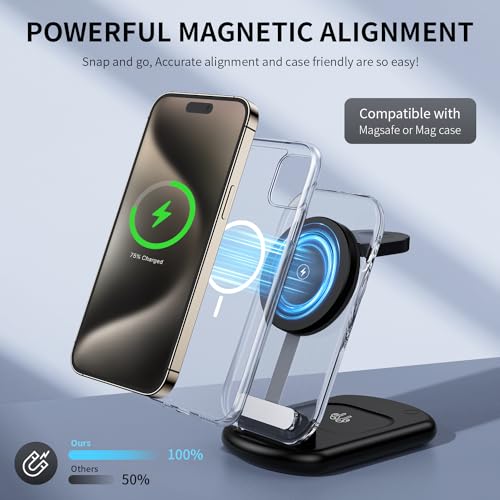 2026 Traveling Wireless Mag-Safe Fast Charging Station - color: Black