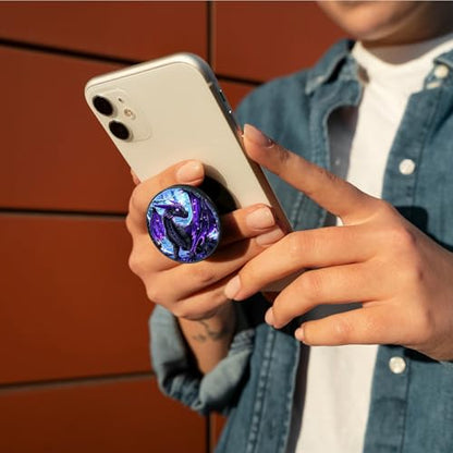 [2 Pack] Cell Phone Grip with Expanding Kickstand, Snow Dragon - color: Snow Dragon