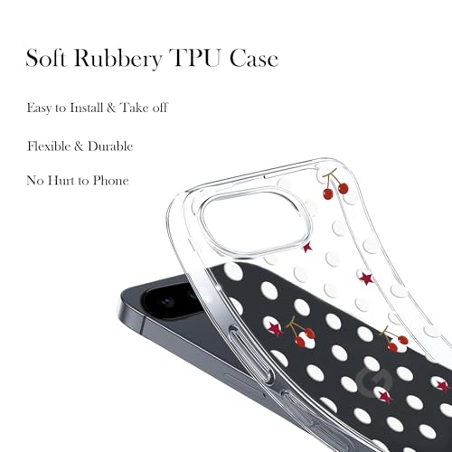Unov for Pixel 10a Case, Clear with Design, Slim Fit Good Grip, Embossed Phone Case, Shockproof Protective Cover, Raised Camera Protection, Soft TPU, Polka Dots - color: Polka Dots