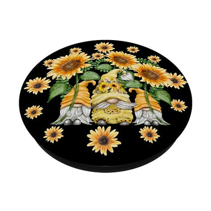 Cute Sunflower Pattern For Gardener And Women Floral Gnome PopSockets Adhesive PopGrip - style: Adhesive PopGrip
