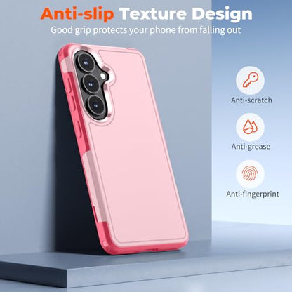 zapica Designed for Samsung Galaxy S26 Case, Light Pink | Military Grade Drop Protection, Dual Layer Structure Design, Heavy Duty Shockproof Non-Slip Phone Cover - color: Light Pink, size: Samsung Galaxy S26 6.3''