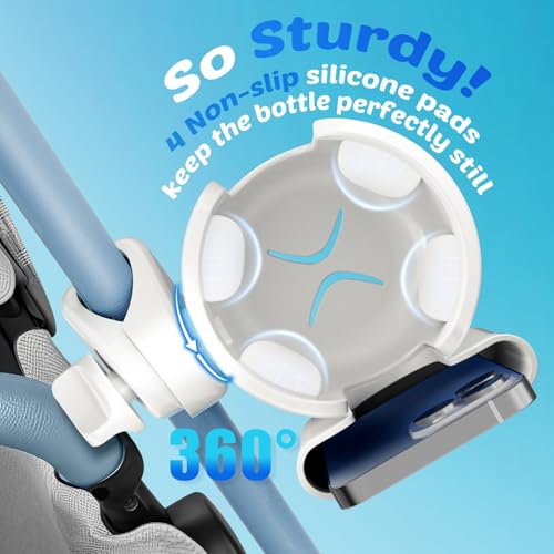 Guiseapue 2-in-1 Stroller Cup Holder Phone Holder, White, Baby Essentials - color: White