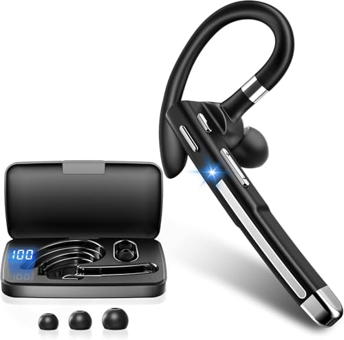 Hsility Bluetoth Earbuds with Mic for Office 270 Degree Rotatble Wireless Earbuds for Truck Driver - color: Sliver