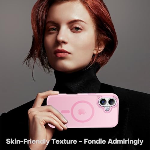 Newfuture Magnetic for iPhone 17 Case Matte Shockproof, Chalk Pink | Military Drop Protection, Slim Matte Anti-Fingerprint, Compatible with Magsafe, Camera Guard, Translucent Protective Cover - color: Chalk Pink, size: iPhone 17 6.3 inch