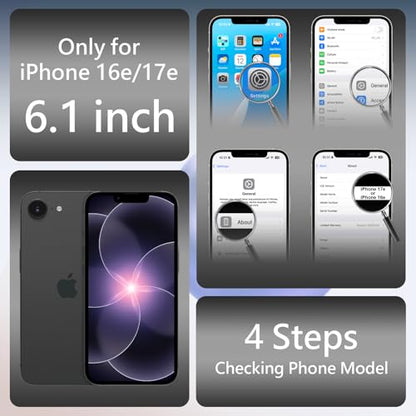 FireNova Magnetic for iPhone 17e Case/iPhone 16e Case, Compatible with MagSafe, [Silicone Camera Protection] Microfiber Lining Phone Case, 6.1", Black - color: Black, size: Iphone 17e/Iphone 16e