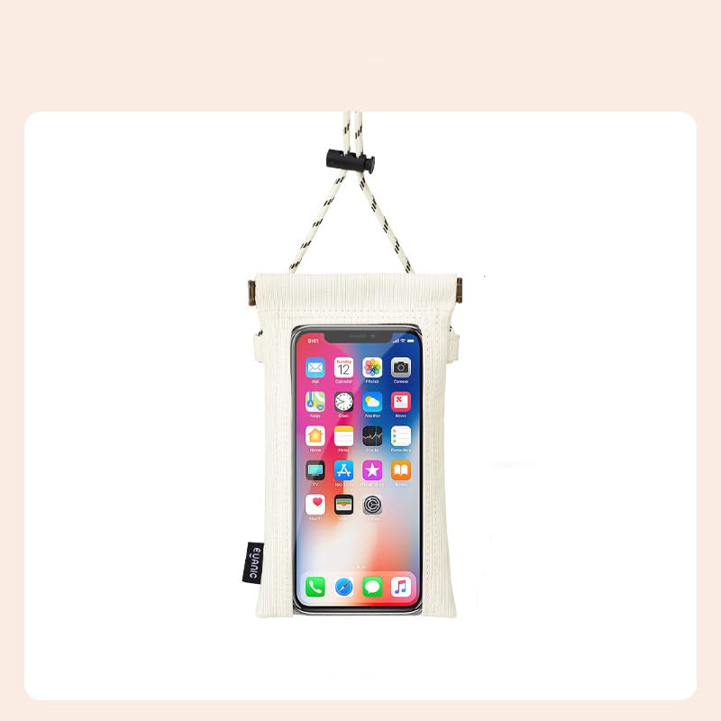 Waterproof Phone Pouch - Touchscreen Compatible Crossbody Bag for Swimming, Rain & Outdoor Activities (White) - color: White