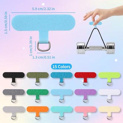 15 Pcs Phone Tether Tab, Universal Cell Phone Lanyard Tab