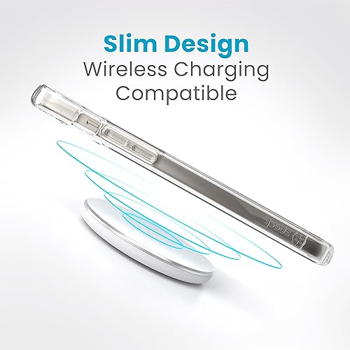 Speck Clear iPhone 14 Pro Case - Drop Protection, Scratch Resistant Dual Layer Slim Phone Case for 6.1 Inch iPhones 14 Pro - MagSafe Compatible - Anti-Yellowing - Presidio Perfect - Clear - color: Clear