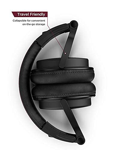 Thore Over-Ear iPhone Headphones with Lightning Connector – Closed Back Studio DJ Monitor Earphones w/Apple MFI Certified Cable (50mm Neodymium Drivers, V200 Black)