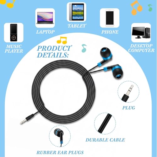 Kigeli 300 Packs Wired Earbuds Bulk, Interlaced Black - color: Interlaced Black