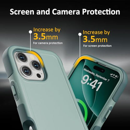 Follaroma Magnetic for iPhone 16 Pro Case, Heavy Duty Cases, Green, 6.7" | Compatible with MagSafe, Heavy Duty Shockproof,Military-Grade Anti-Drop Protective,Dual Layer Magnetic Protection Phone Cover - color: Green, size: iPhone 16 Pro 6.3''