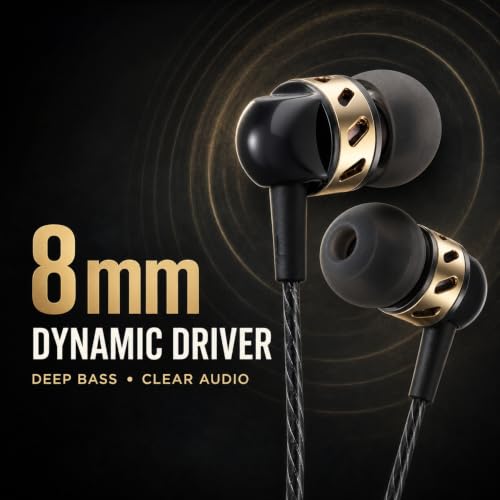 Betron AX5 Earphones Wired Earbud Headphones with Microphone
